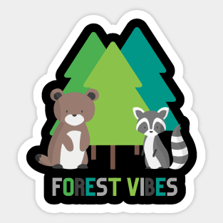 Forest Bear & Raccoon Sticker